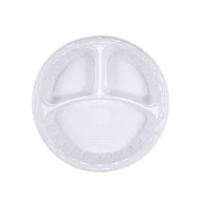 10" (26cm) Plastic Plates (e-lite) 3 Section