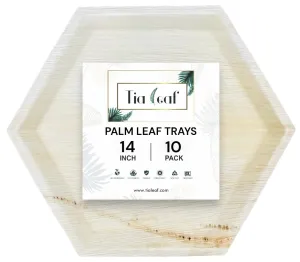 14 Inch Hexagon Disposable Palm Leaf Trays