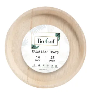 14 Inch Round Disposable Palm Leaf Trays