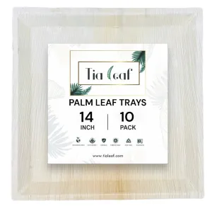 14 Inch Square Disposable Palm Leaf Trays