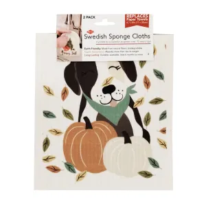 2-Pack Pumpkin Pooch Swedish Dishcloths 23124