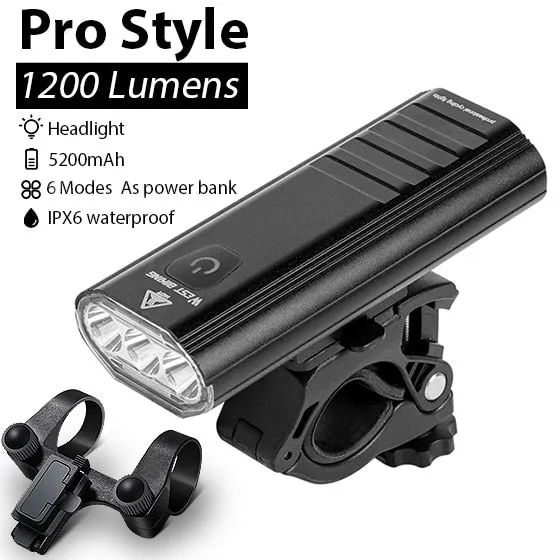 3000 Lumen Bike Light 3 LED 5200mAh USB Rechargeable MTB Front Rear Lamp Waterproof Flashlight With 2 Brackets