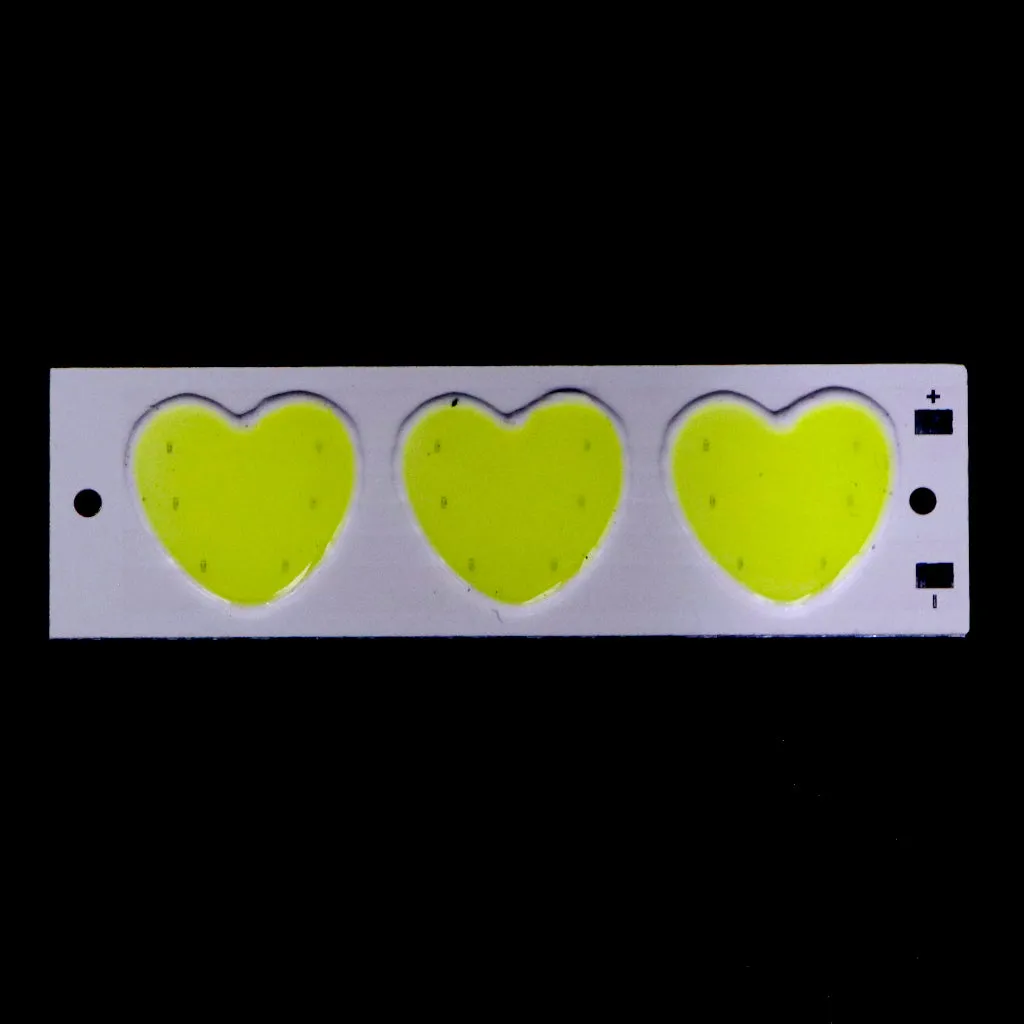 3.7v - 4V Three Hearts COB led light [ Color - Cool White ]