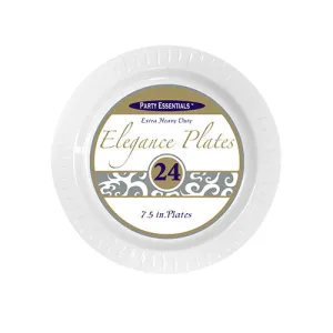 7.5" White Elegance Plates 24ct