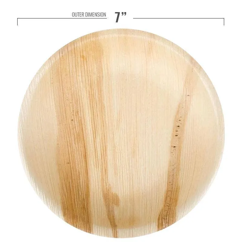 7" Round Palm Leaf Plates