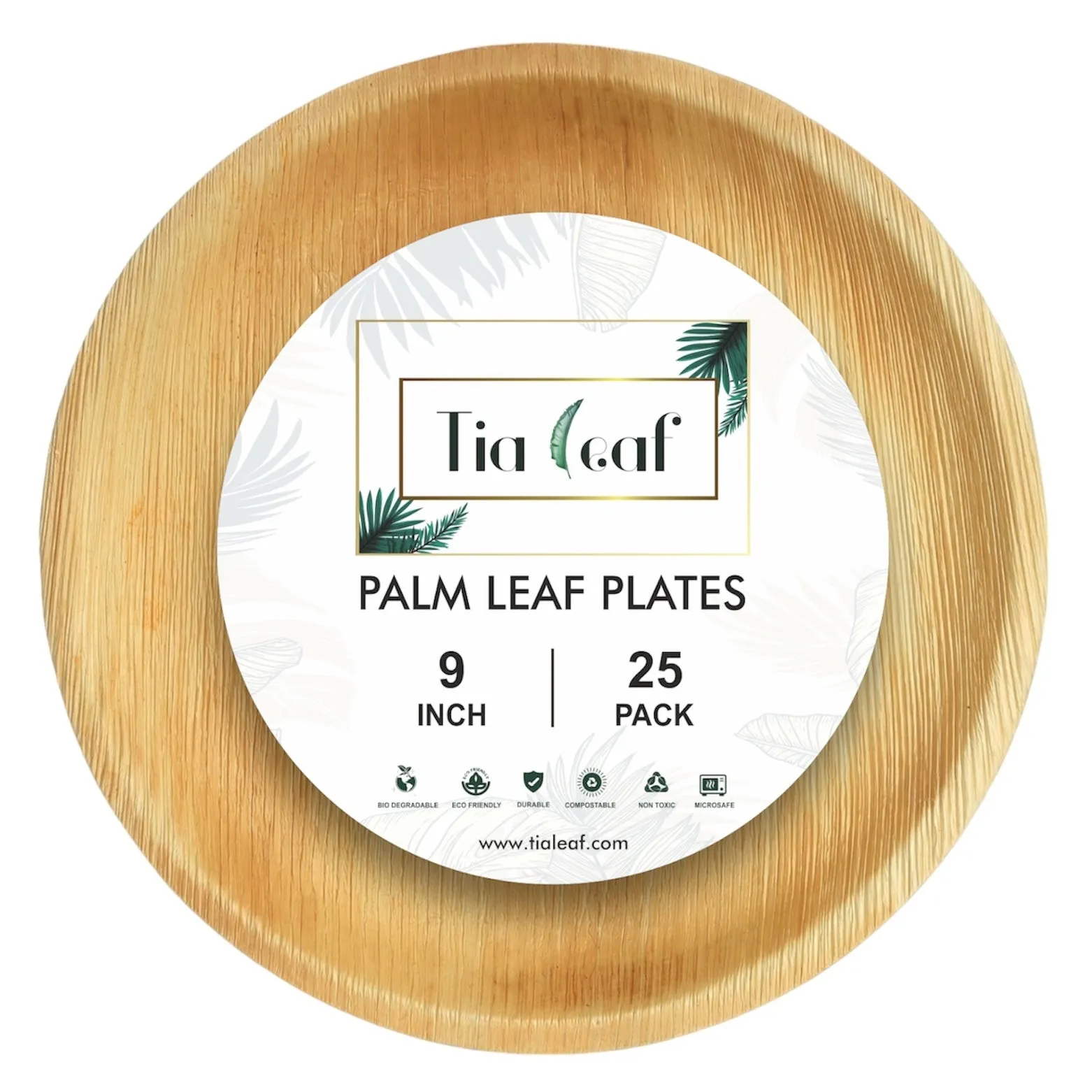 9 Inch Round Disposable Palm Leaf Plates