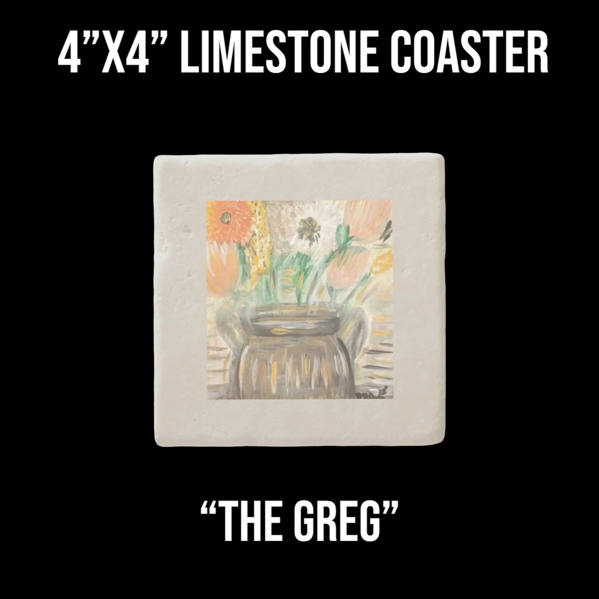 Assorted 4”x4” Limestone Coasters