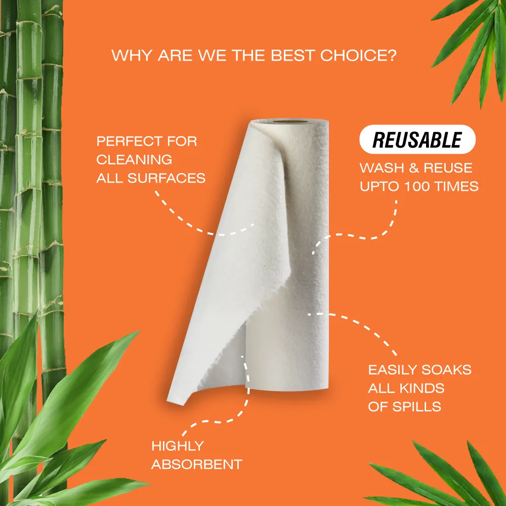 Bamboo Kitchen Towel & Compostable Garbage Bags | Medium