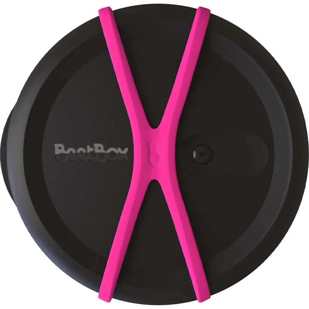 BeetBox Glass Lunch Boxes - Black with Fluro Pink Band