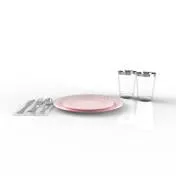 Blush Silver Coupe Pattern 56 Pc Party Set (Setting for 8)