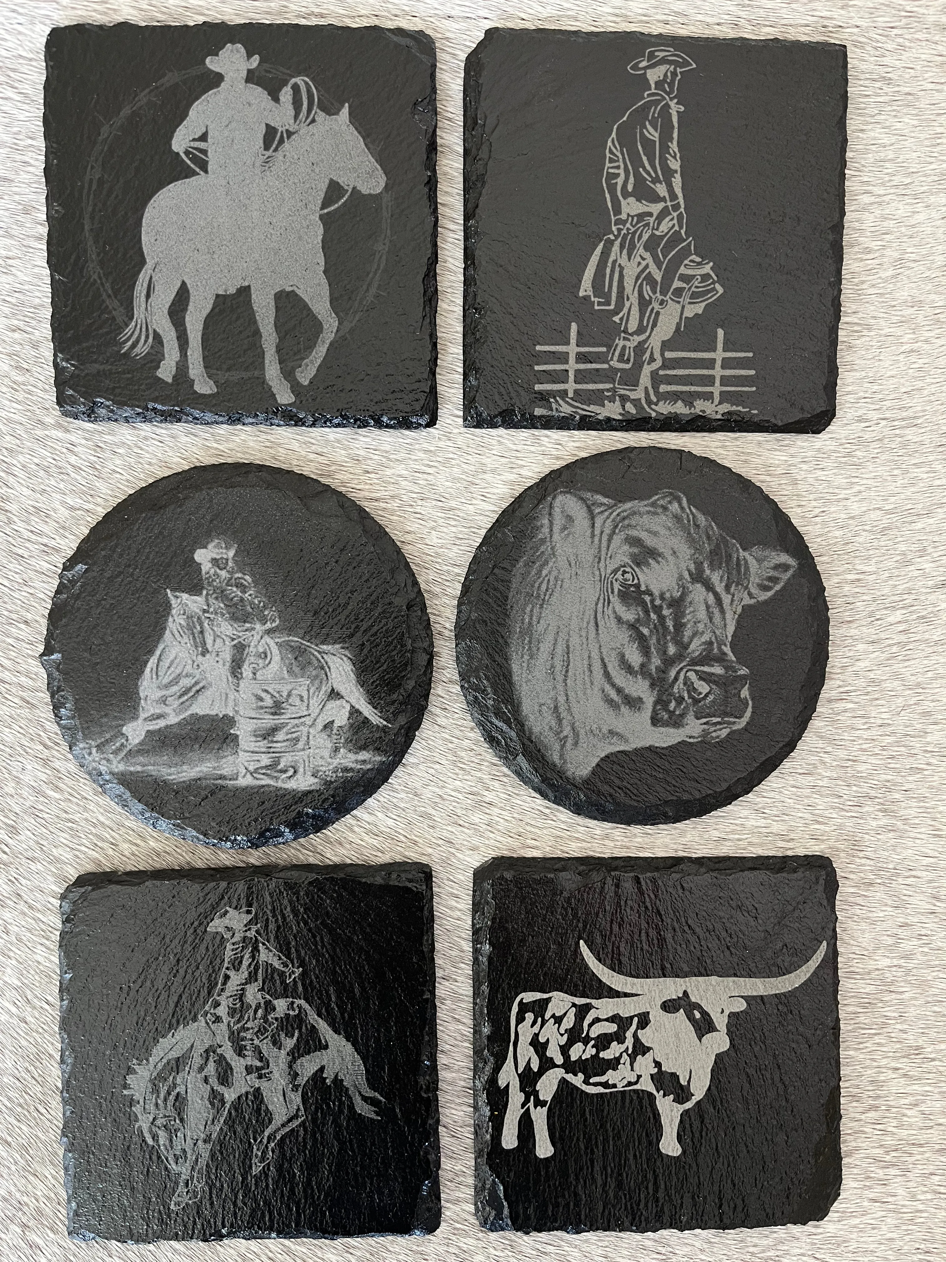 BMB Western Slate Coasters - 4-pc