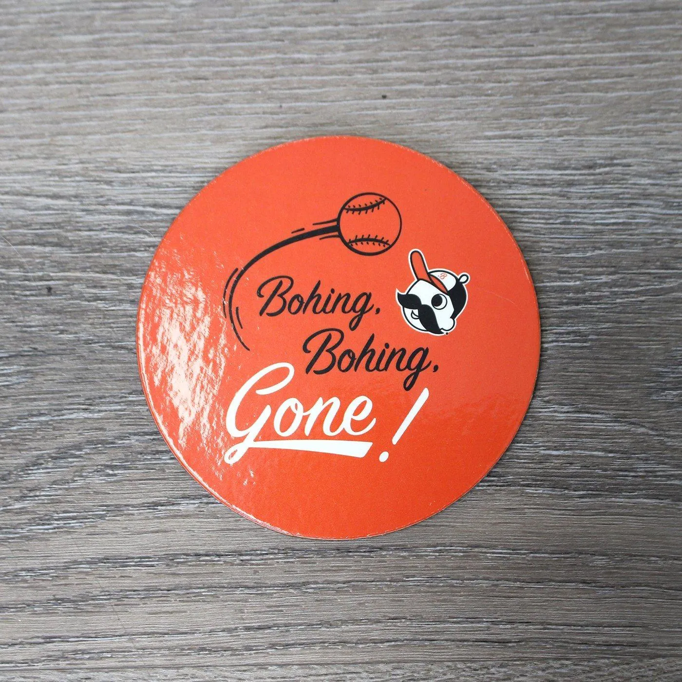 Bohing, Bohing, Gone! National Bohemian Baseball (Orange) / Cork Coaster