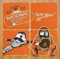 Bohtimore Baseball - National Bohemian (Orange) / 4-Piece Cork Coaster Set