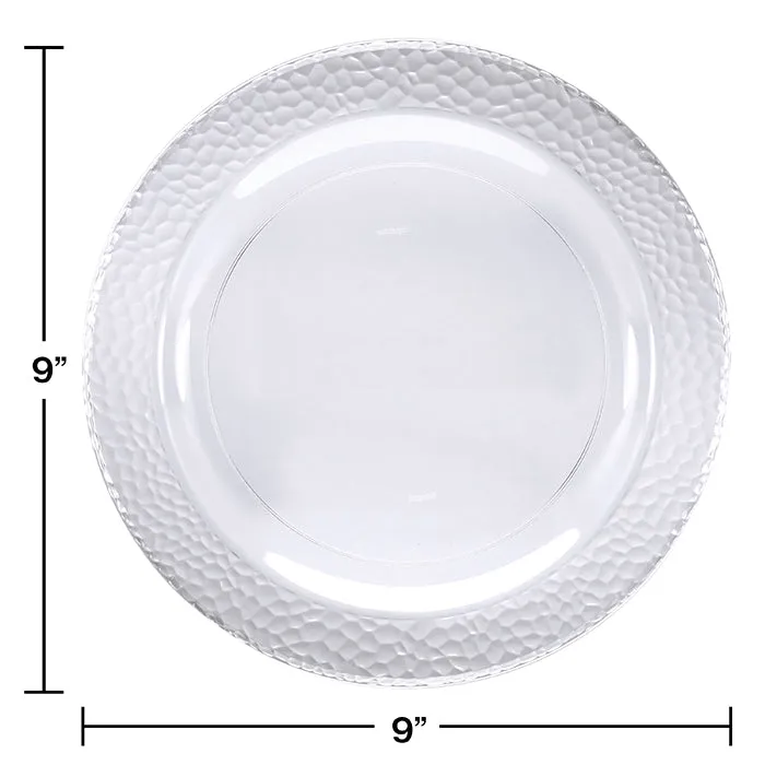 Bulk Clear Pebble Plastic Dinner Plates (120 per Case)