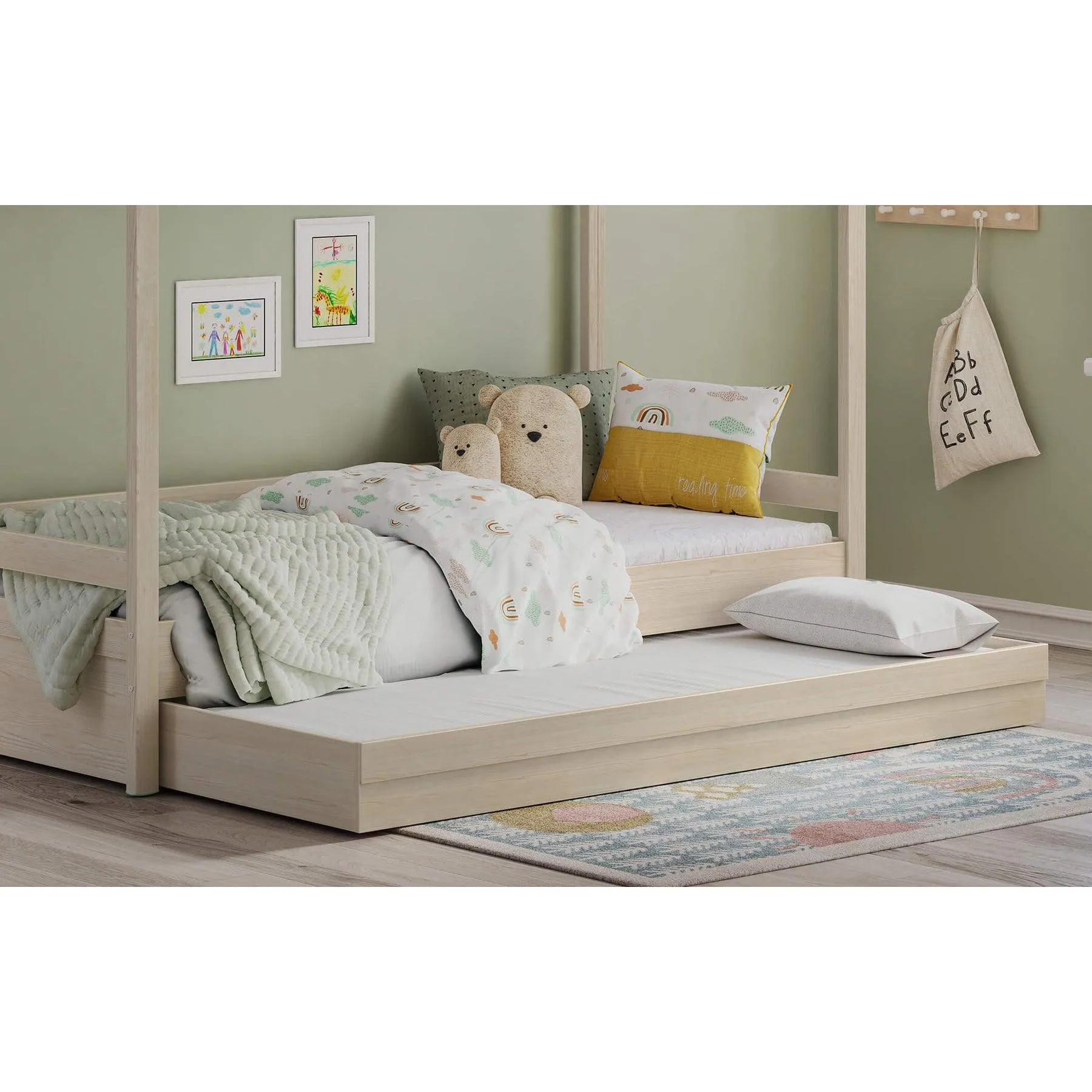 Cilek Montes Natural Pull-out Bed (90x190 Cm)