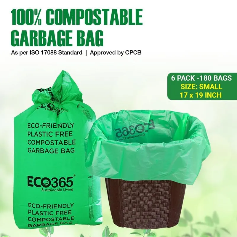 Compostable Garbage Bag, 19" x 21" - Medium Size Pack of 3 (90pcs)