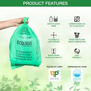 Compostable Garbage Bag, 19" x 21" - Medium Size Pack of 3 (90pcs)