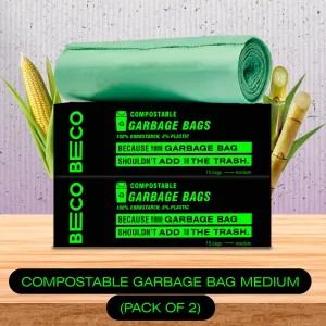 Compostable Garbage Bags - Medium - 15 bags/roll | Pack of 3