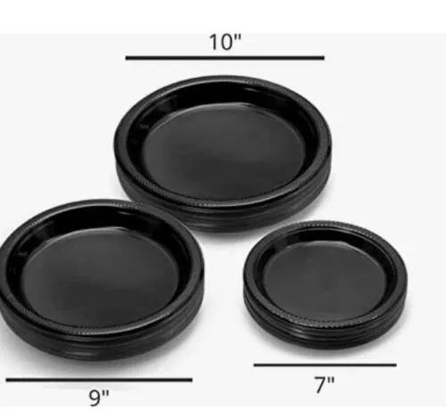 Cusine 9" Light Weight Black Plastic Plates