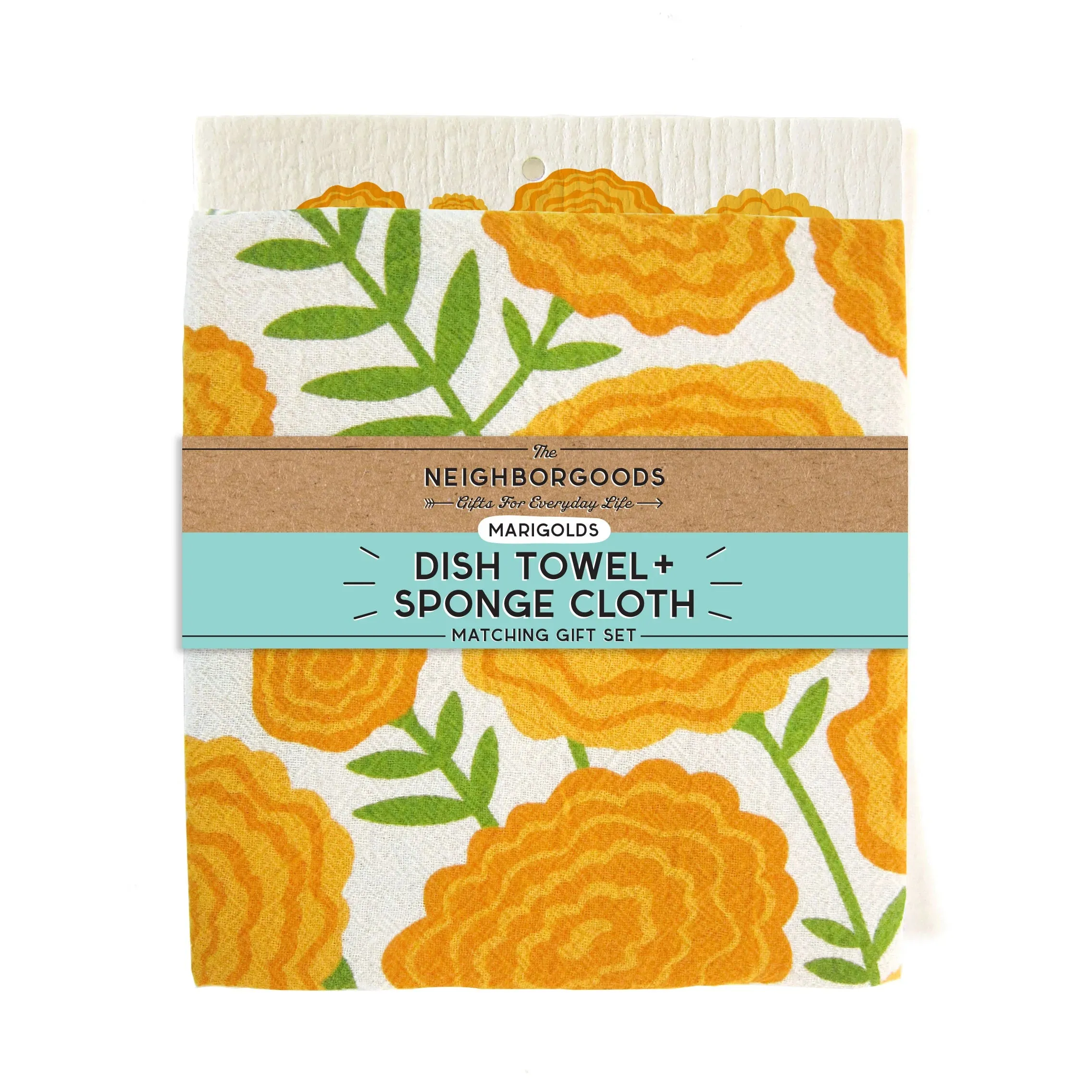 Dish Towel & Sponge Cloth Gift Set – Marigolds