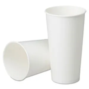 DISPOSABLE PAPER CUPS FOR COLD BEVERAGES, WHITE, 21 OZ, 1000CT-BOX