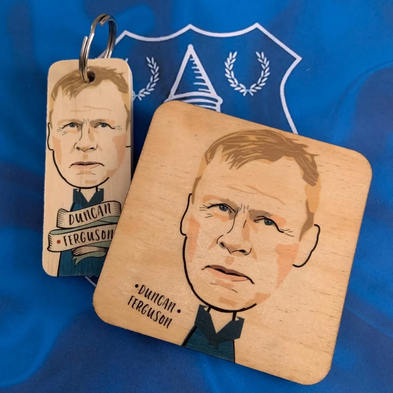 Duncan Ferguson Rustic Character Wooden Coaster - RWC1