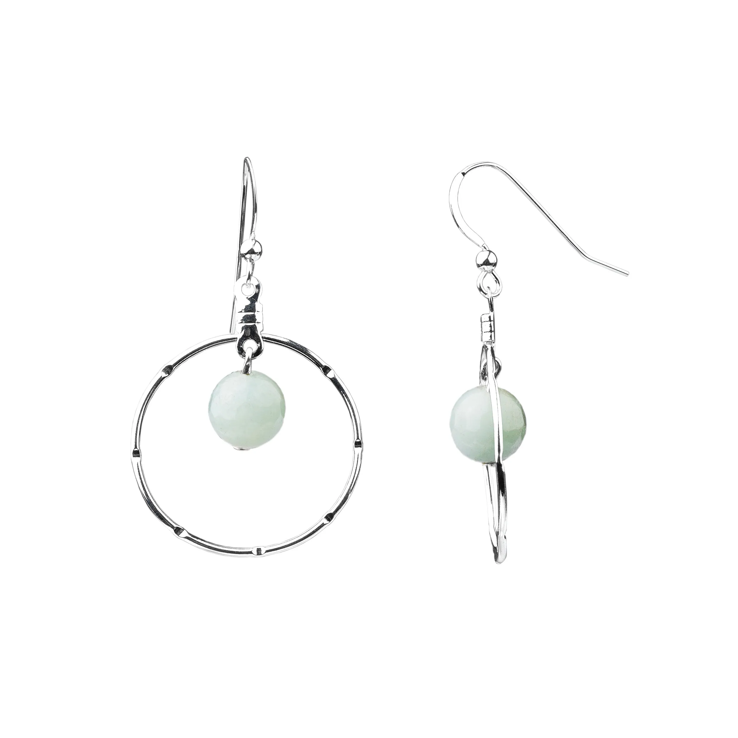 Earring | Notched Hoop | Amazonite