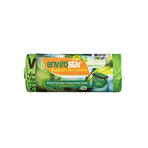 Envirostar Compostable Bin Liner Green 8LT