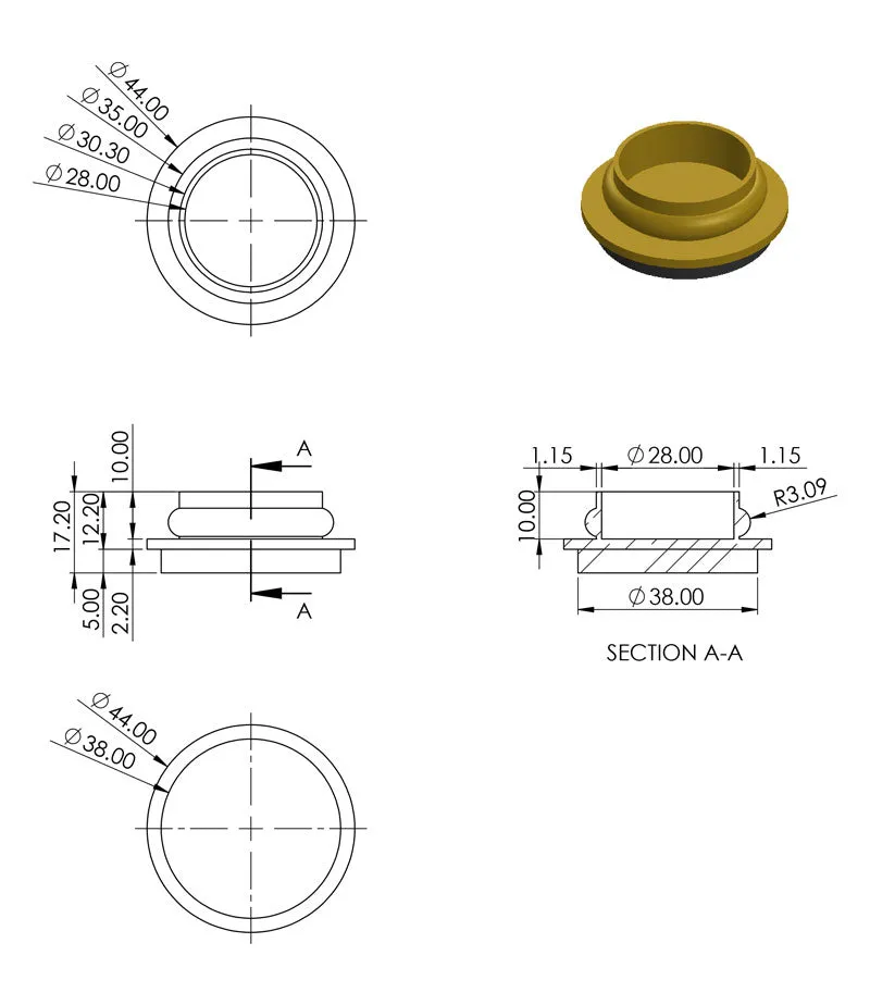 Floor Coasters Polished Brass Finish (Standard)