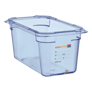 GP576 Araven ABS Food Storage Container Blue GN 1/4 150mm