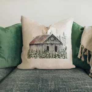 Gray Barn with Trees #13 Pillow Cover 17x17 inch