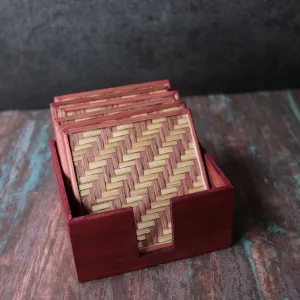 Handmade Bamboo Coasters - Brown