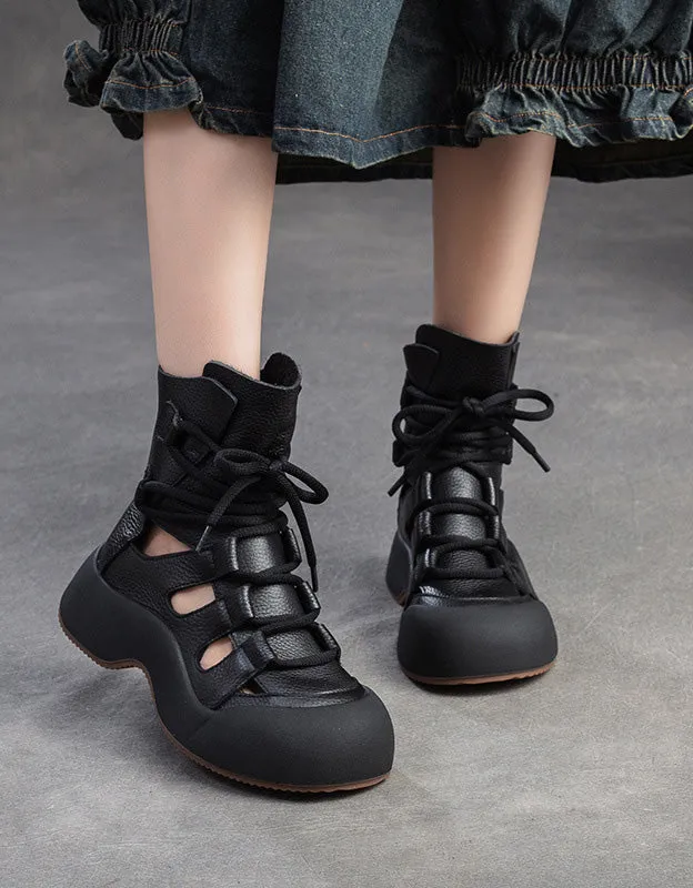 Handmade Retro Comfortable Lace-up Sandals Boots