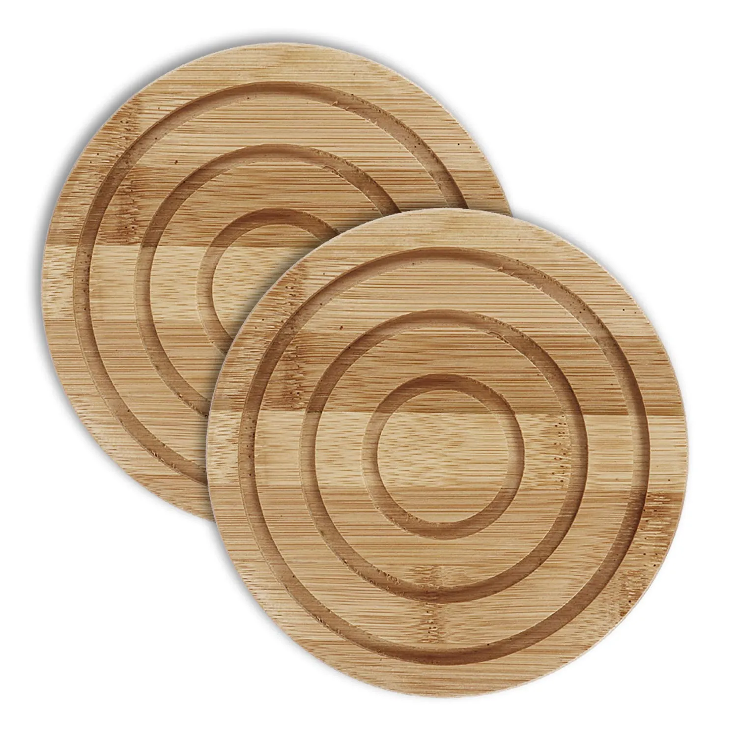 HOKIPO® Eco-Friendly Extra Thick Bamboo Wooden Coasters for Home Pan Pot Holder for Dining Table Heat Pad for Kitchen - Pack of 2 (AR2924)