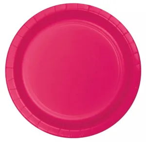 Hot Magenta Paper 8.75" Lunch Plates  | 20ct