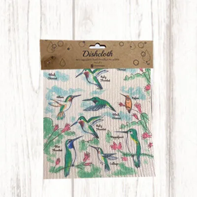 Interpretive Hummingbird Dish Cloths Set of 2