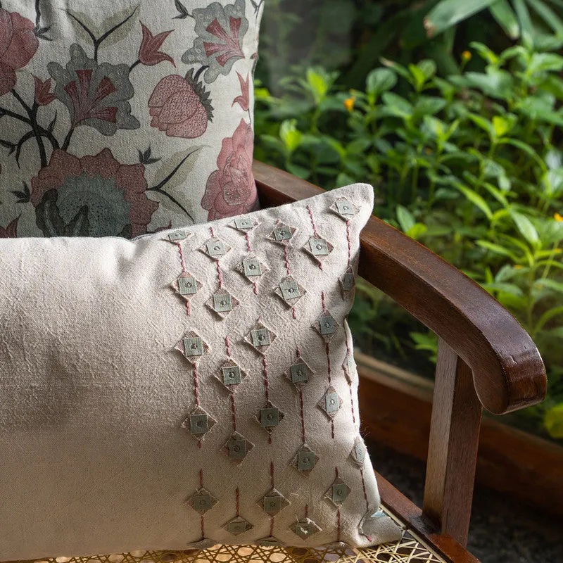 Kala Cotton Embroidered Cushion Cover | Blue