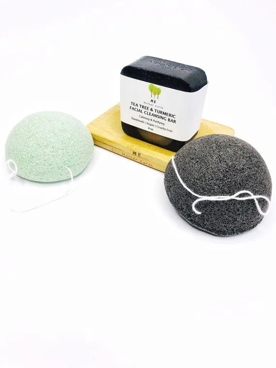 Konjac Sponge Biodegradable - Charcoal | Eco Friendly Gift | Zero Waste | Vegan