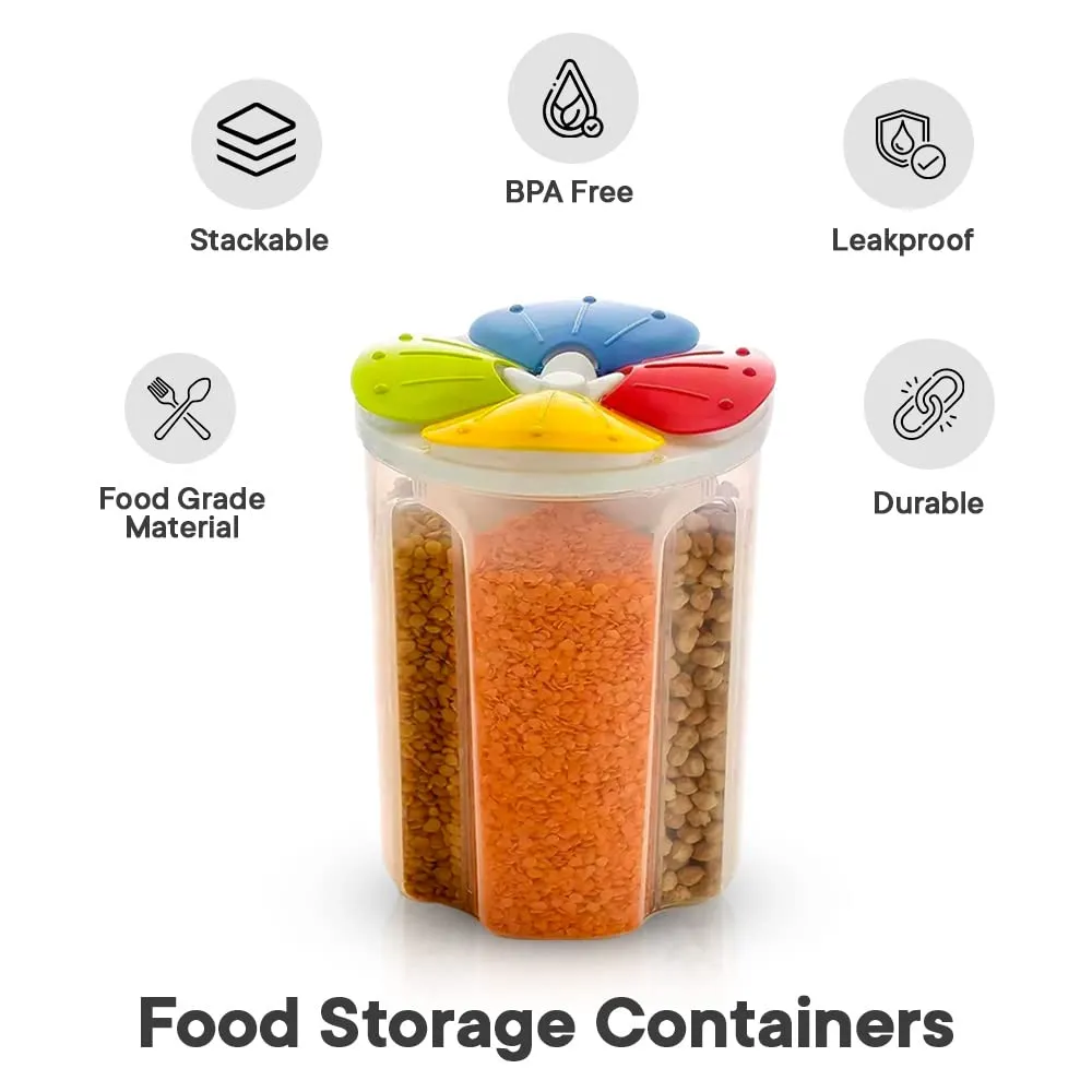 Kuber Industries Container Set Combo |4 in 1 Air Tight Storage Container-2500ml and Kitchen Containers Set of 12 (200ml, 500ml and 1000ml) | For Food Grain & Fridge Storage | Food Kitchen Organizer