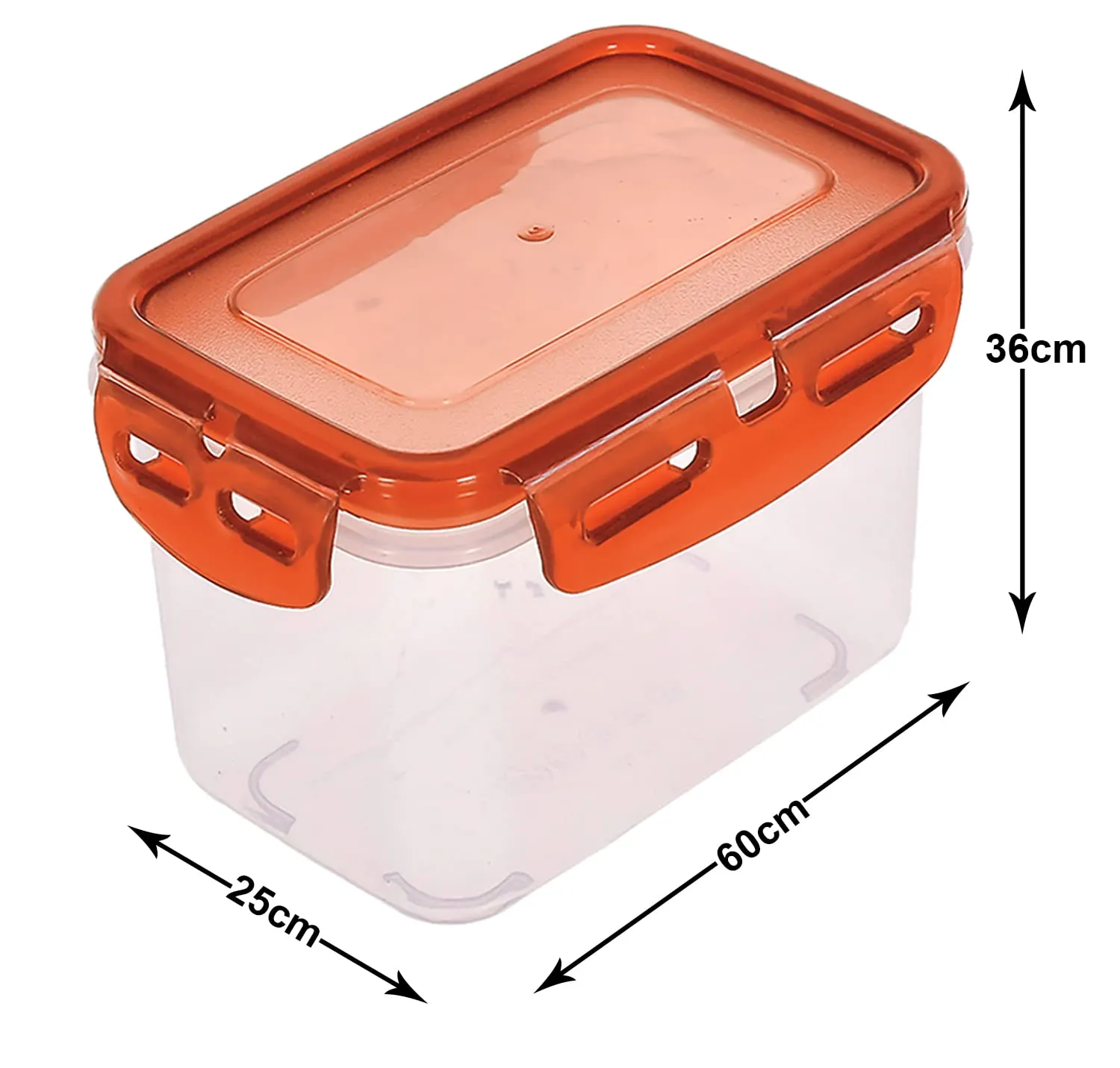 Kuber Industries Plastic Food Storage Container/Box For cookies, nuts, beans, chutneys With Airtight Lock Lid, 600ml Pack of 4 ( Brown)-46KM0537