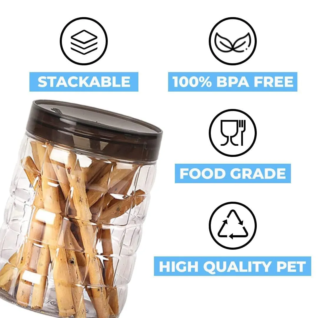 Kuber Industries Set of 24 Plastic Container Set | 1000ml, 500ml, 200ml I PET, Food Grade Plastic, 100% BPA Free | Airtight Container Set for Kitchen Storage |Small to Large, Transparent (Pack of 4)