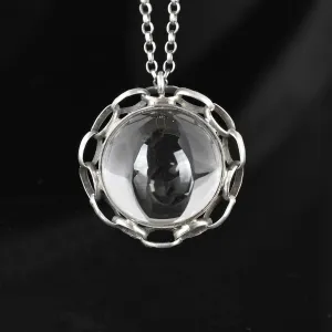 Large Rock Crystal Pools of Light Pendant, Chain Wrap