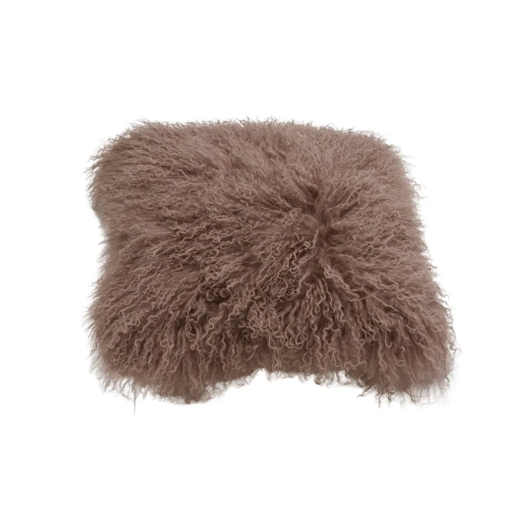 Long Wool Mongolian Sheepskin Cushion Covers