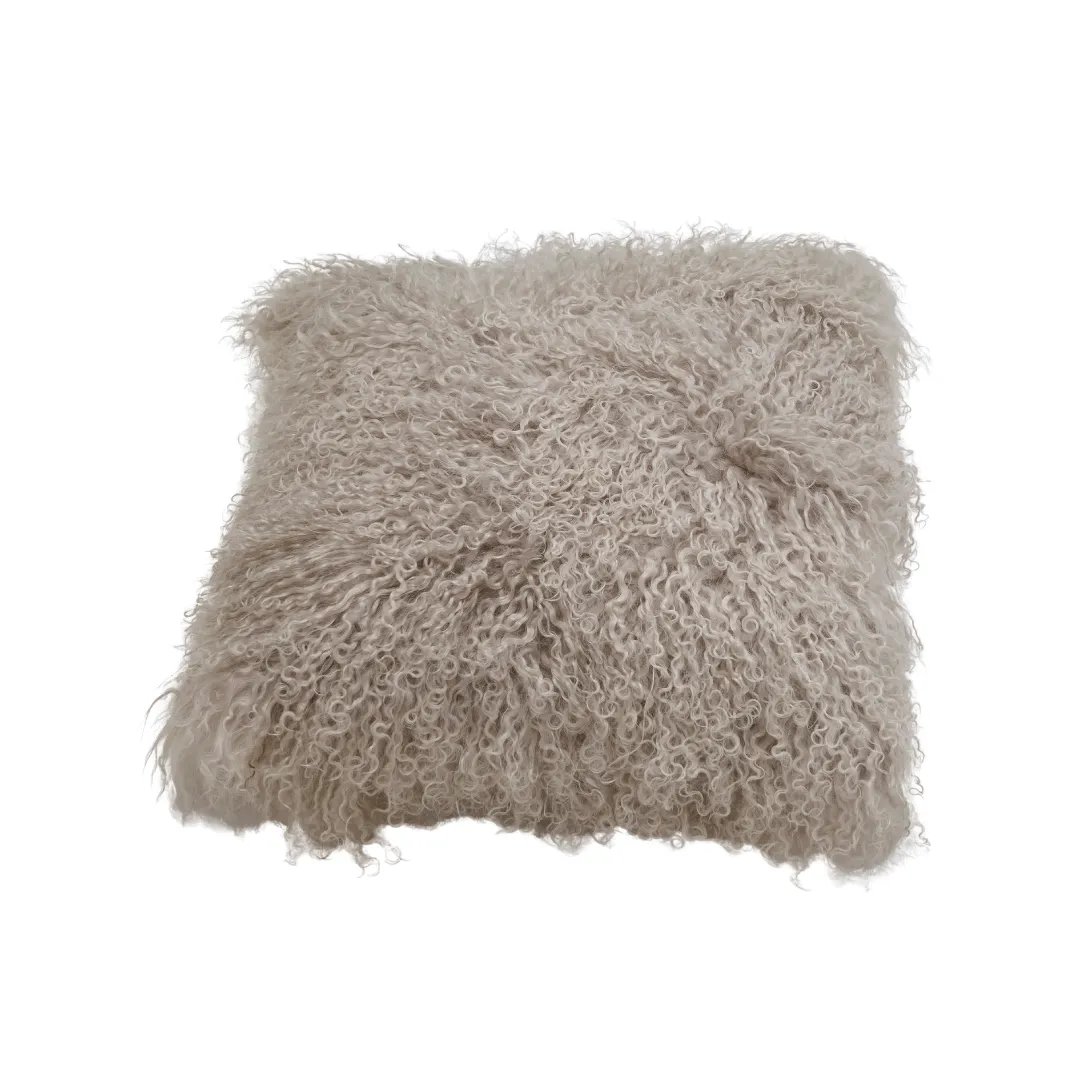 Long Wool Mongolian Sheepskin Cushion Covers