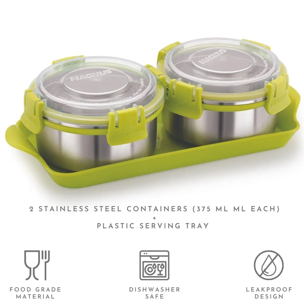 Magnus Klip Lock Trendy 2 Stainless Steel Gifting Containers (750 ml)