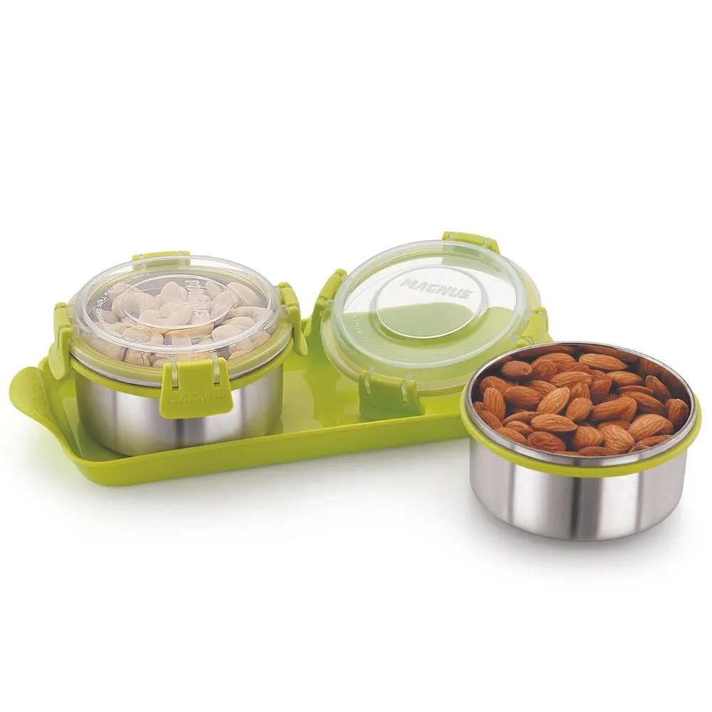 Magnus Klip Lock Trendy 2 Stainless Steel Gifting Containers (750 ml)