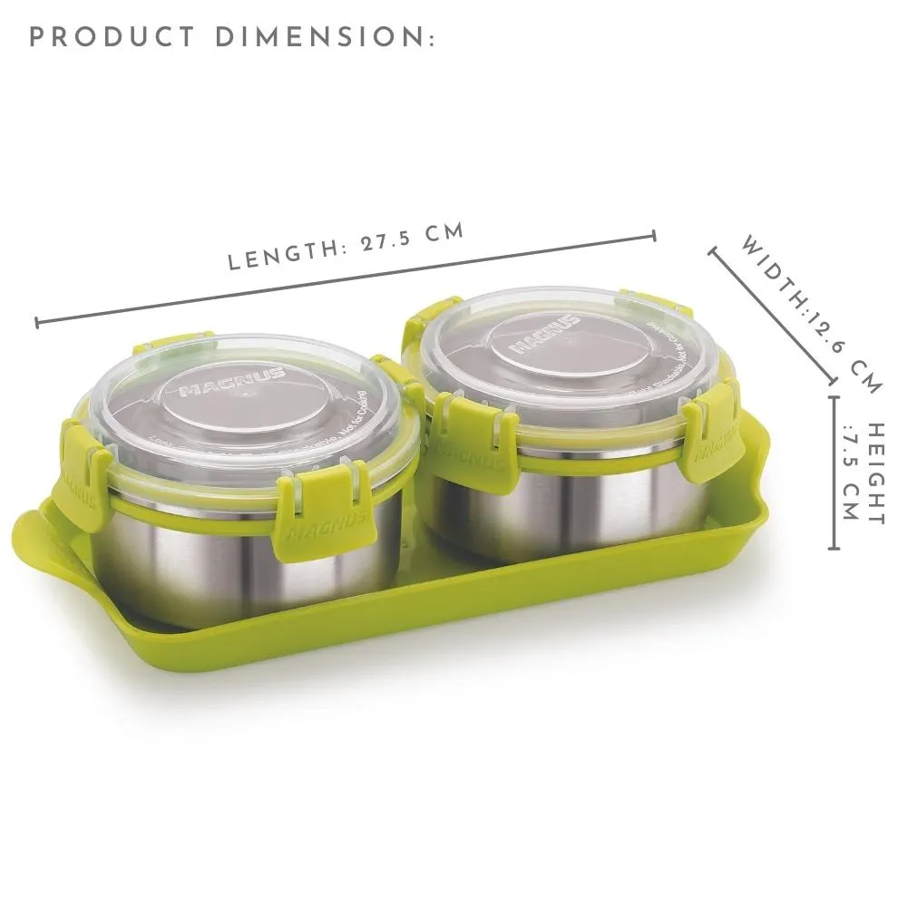 Magnus Klip Lock Trendy 2 Stainless Steel Gifting Containers (750 ml)