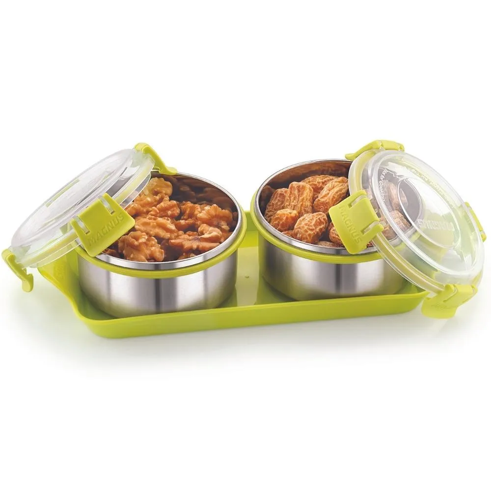 Magnus Klip Lock Trendy 2 Stainless Steel Gifting Containers (750 ml)