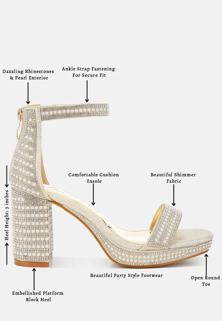 Mejuri Rhinestones And Pearl Embellished Sandals