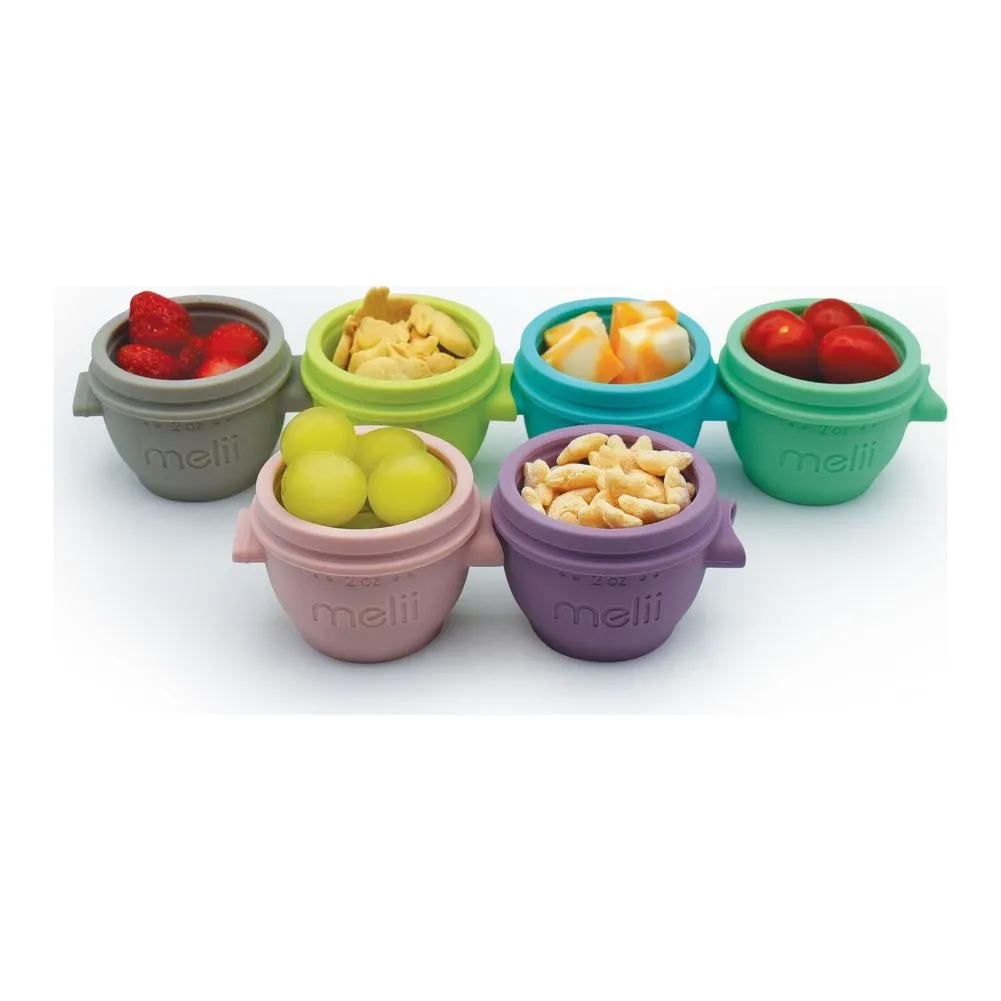 Melii 6-Piece Silicone Snap & Go Pods Set (2 oz)